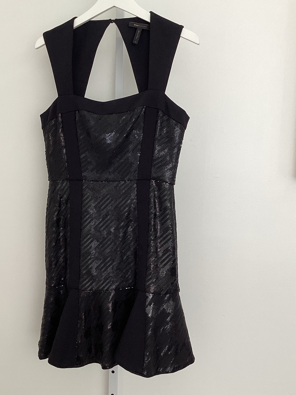BCBGMaxAzria Black Sequin Mini Dress